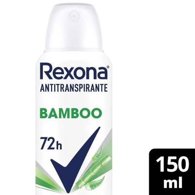Desodorante Antitranspirante Aerosol Rexona Feminino Bamboo 72 Horas 150ml