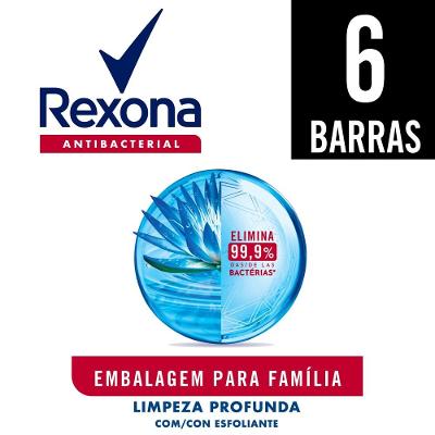 Kit Sabonete Em Barra Rexona Antibacterial Limpeza Profunda 6 Unidades - 84g Cada
