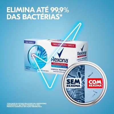 Kit Sabonete Em Barra Rexona Antibacterial Limpeza Profunda 6 Unidades - 84g Cada