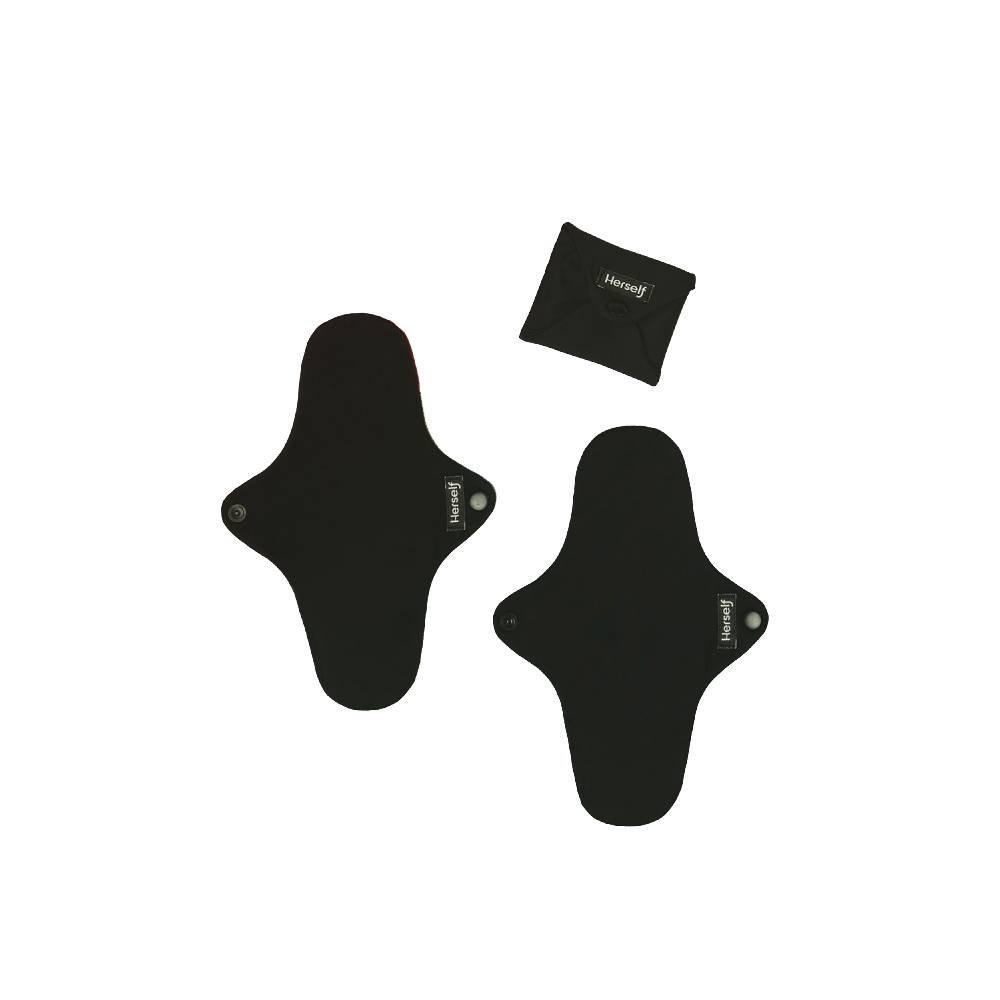 Kit De Absorventes Reutilizáveis Herself Preto Com 3 Médios Pretos - 1