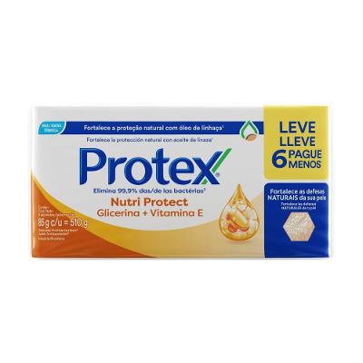 Kit Sabonete Em Barra Protex Nutri Protect Vitamina E 85g 6 Unidades