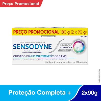 Kit Creme Dental Sensodyne Proteção Completa + Proteção Para Dentes Sensíveis 90g 2 Unidades