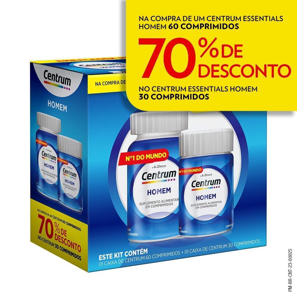 Kit Centrum Homem Multivitamínico De A A Zinco Com Vitaminas E Minerais Com 30+60 Comprimidos - 2