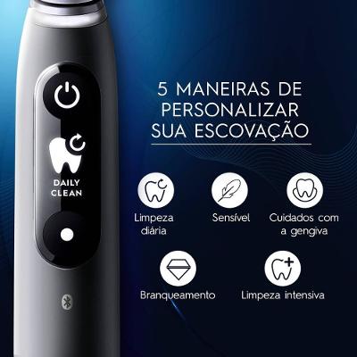Escova De Dente Elétrica Oral-b Io6 1 Cabo + 4 Refis + Carregador + Estojo