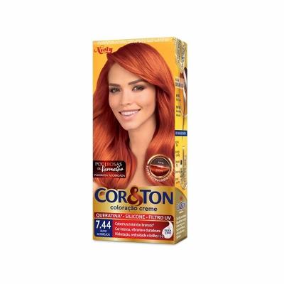Tintura Permanente Cor E Ton 7.44 Poderoda Acobreado