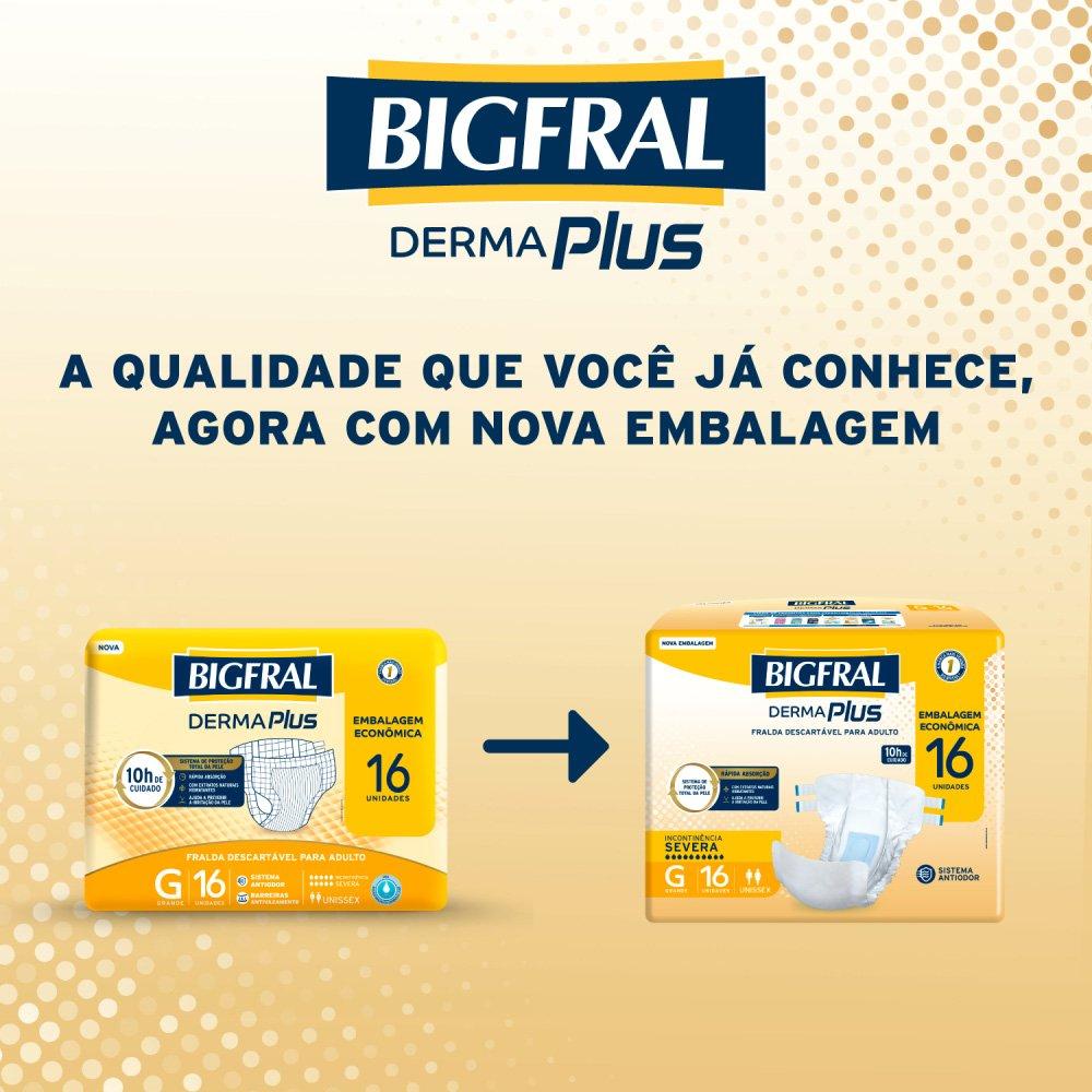 Fralda Adulto Bigfral Dermaplus G 16 Unidades - 3