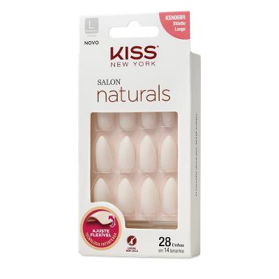 Unhas Postiças Kiss Natural Longo Estileto