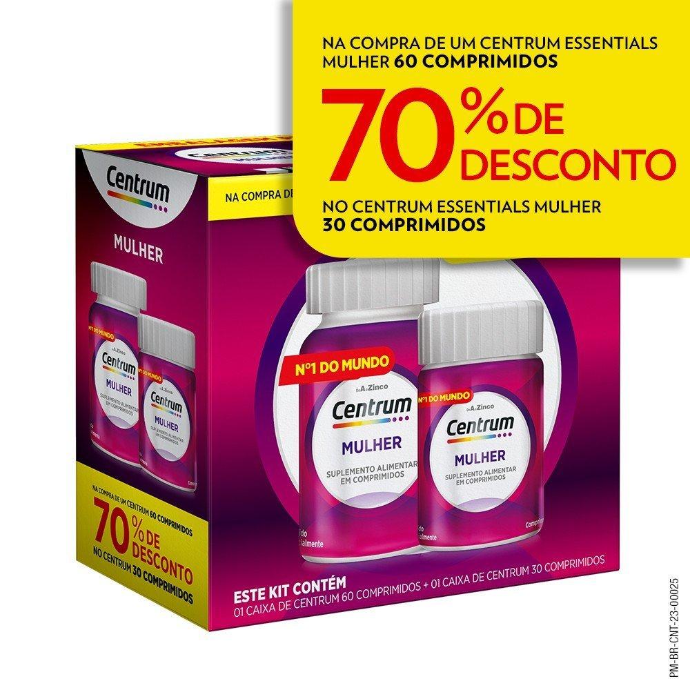 Kit Centrum Mulher Multivitamínico De A A Zinco Com Vitaminas E Minerais Com 30+60 Comprimidos - 2