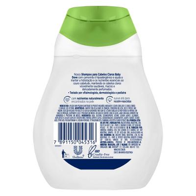 Shampoo Infantil Para Cabelos Claros Baby Dove Hidratação Enriquecida 200ml