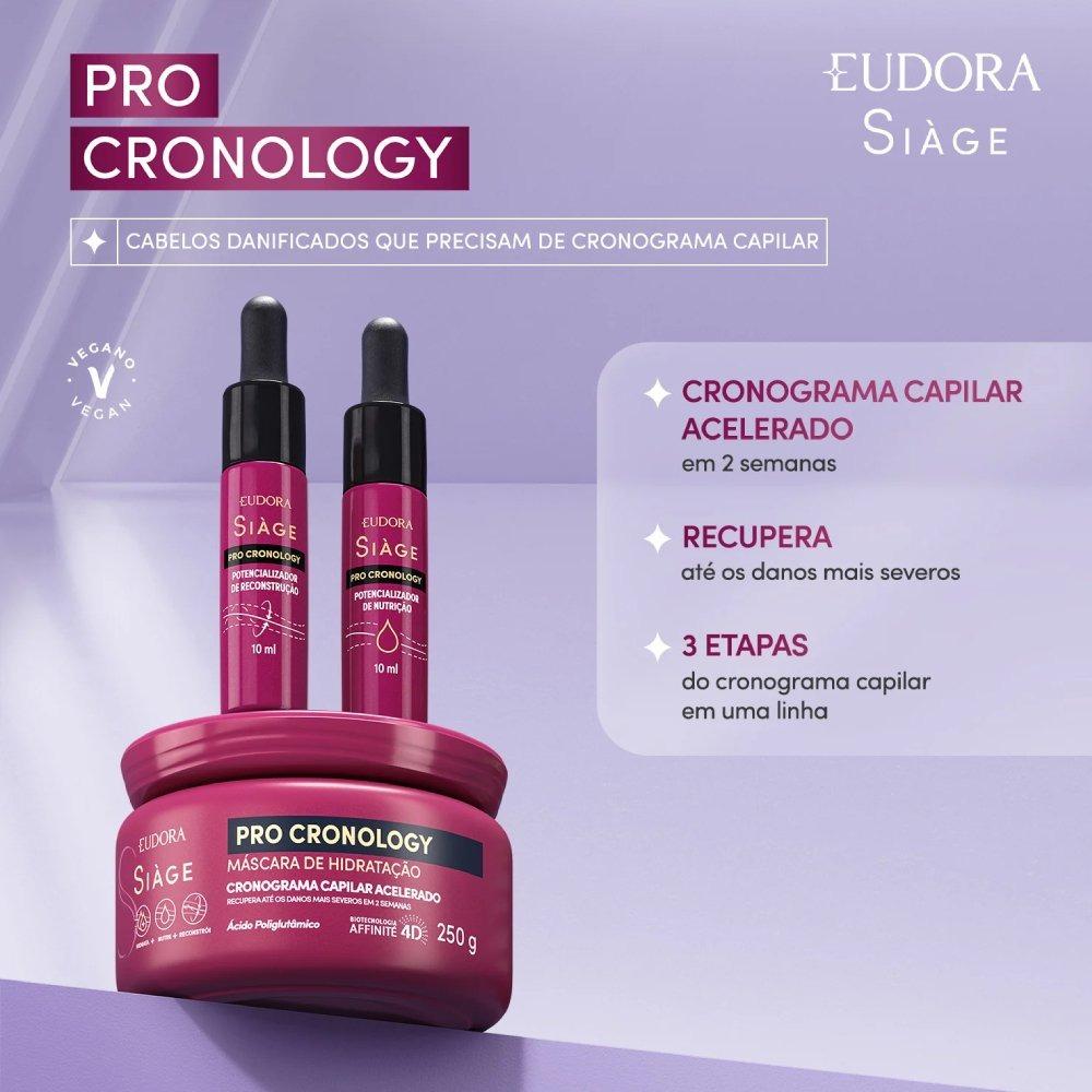 Kit Eudora Siage Pro Cronology - Mascara Capilar 250g+ Drop Reconstrução 10ml + Drop Nutrição 10ml - 2