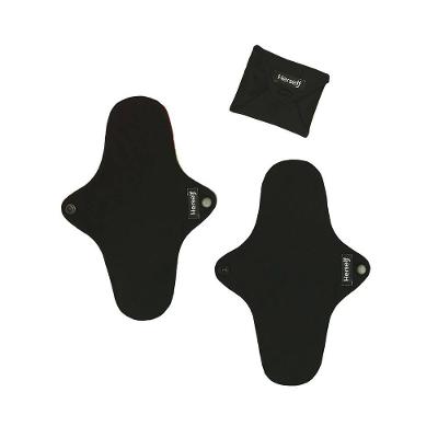 Kit De Absorventes Reutilizáveis Herself Preto Com 3 Tamanhos