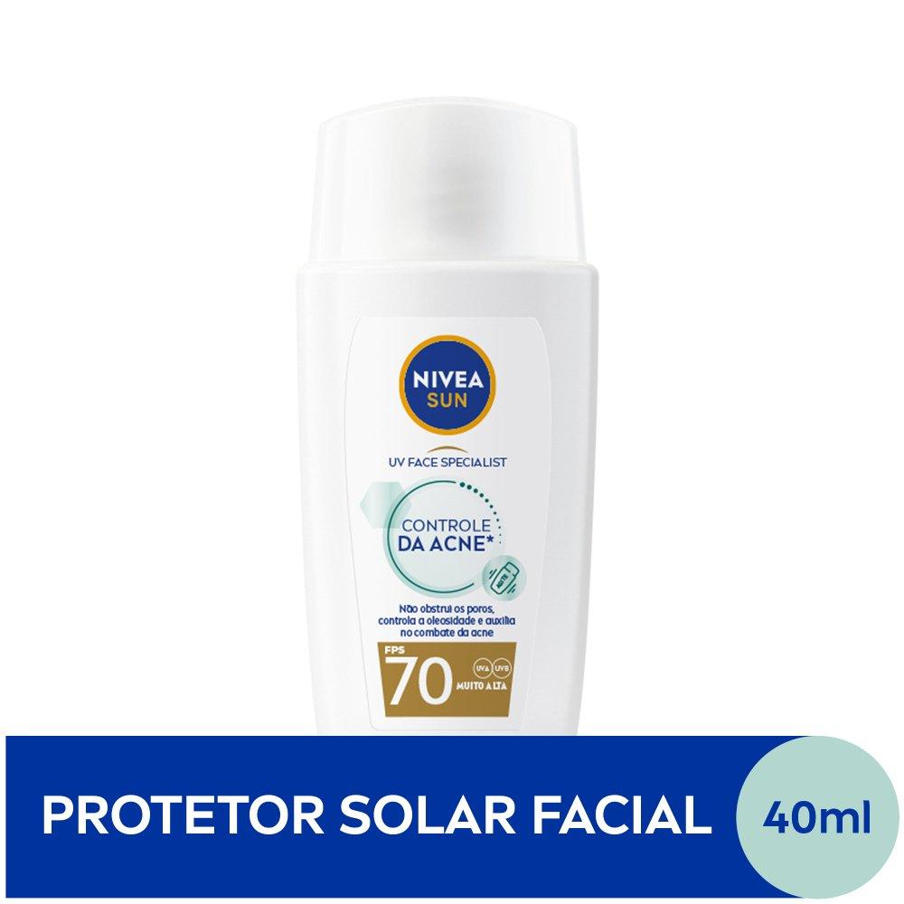 Protetor Solar Facial Nivea Sun Fluido Uv Face Specialist Controle Da Acne Fps 70 40ml - 1