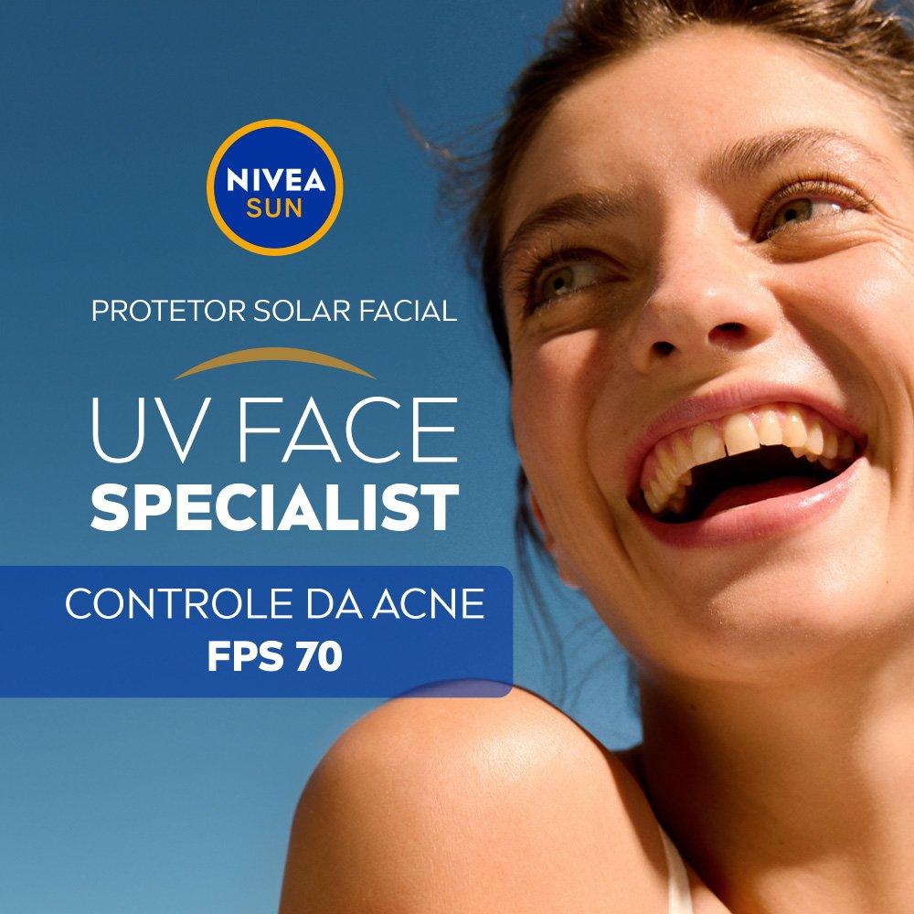 Protetor Solar Facial Nivea Sun Fluido Uv Face Specialist Controle Da Acne Fps 70 40ml - 3