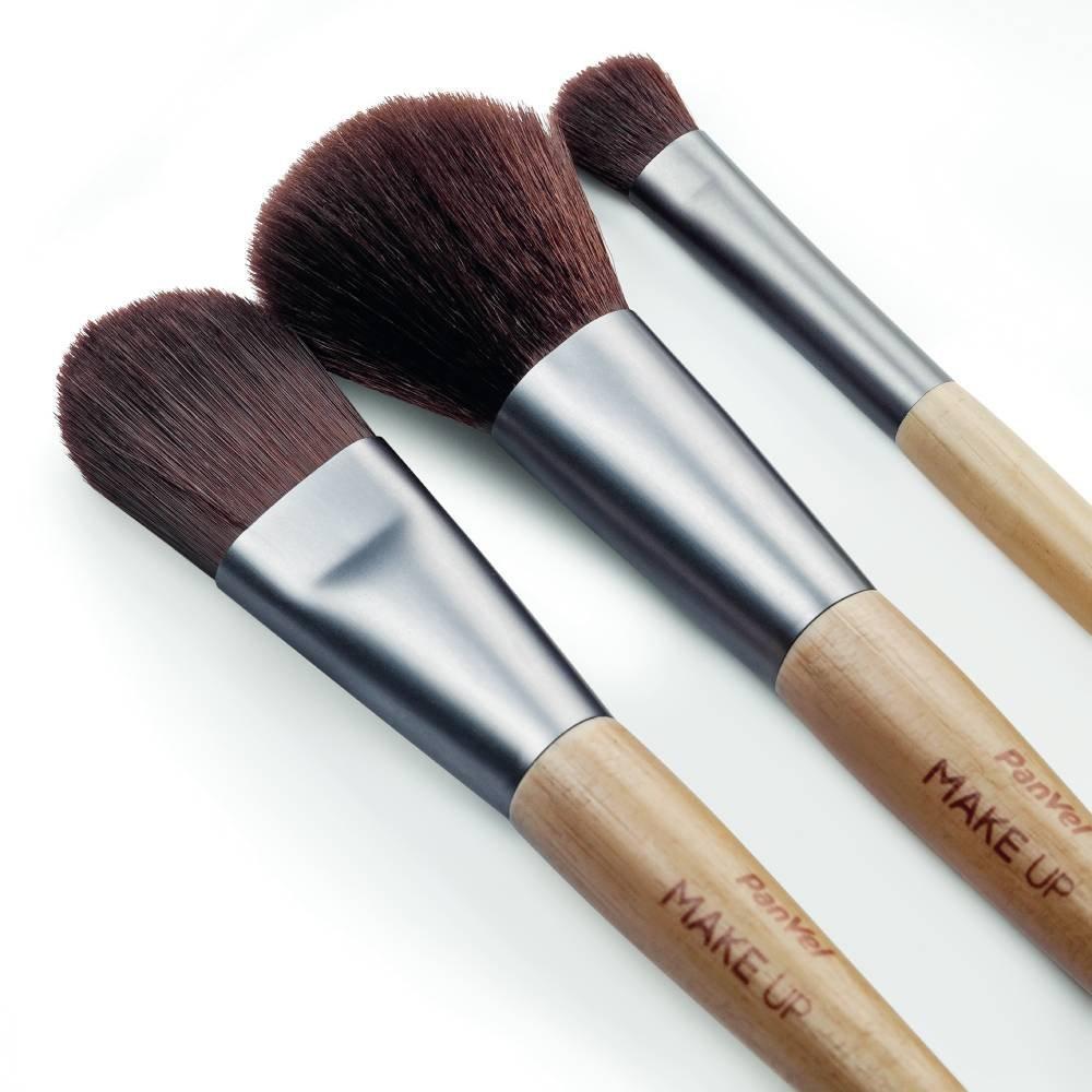 Kit Panvel Make Up Com 3 Mini Pincéis Para Maquiagem - 3
