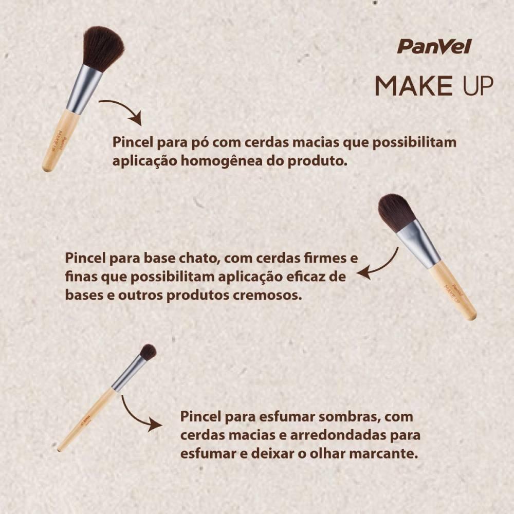 Kit Panvel Make Up Com 3 Mini Pincéis Para Maquiagem - 4