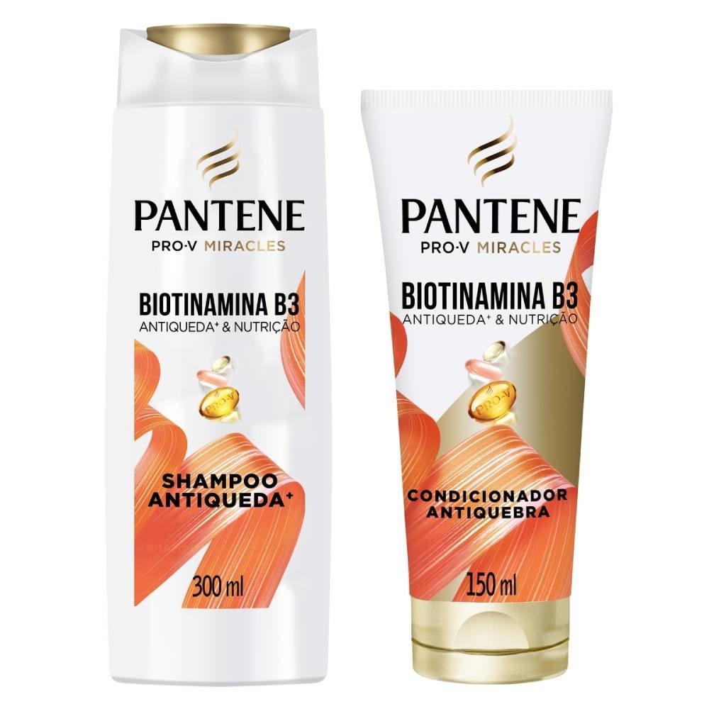 Kit Pantene Biotinamina B3 Antiqueda Shampoo 300ml + Condicionador 150ml - 1
