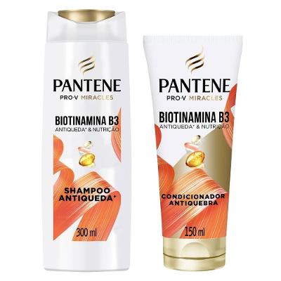 Kit Pantene Biotinamina B3 Antiqueda Shampoo 300ml + Condicionador 150ml