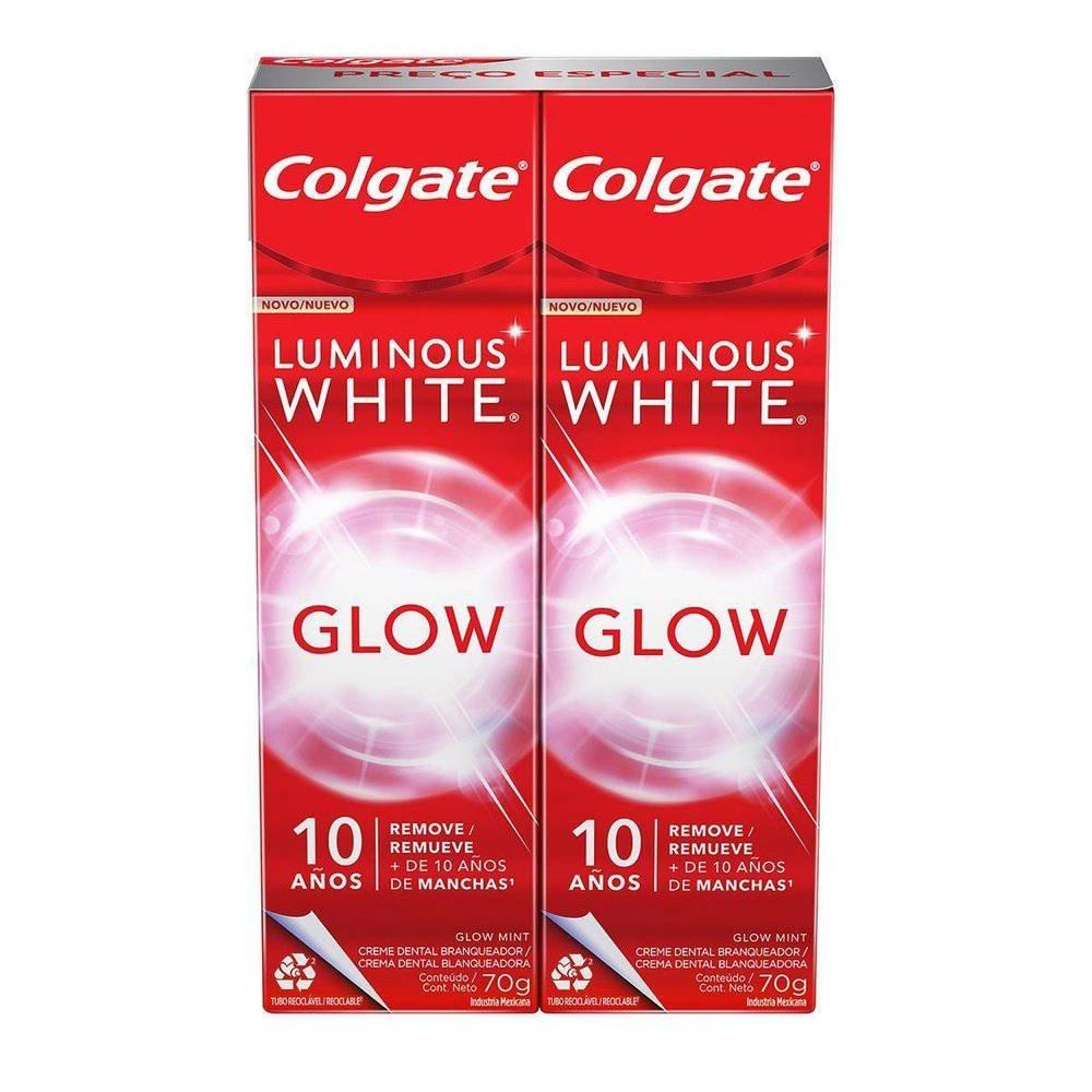 Kit Creme Dental Colgate Luminous White Glow 2 Unidades 70g Cada - 1