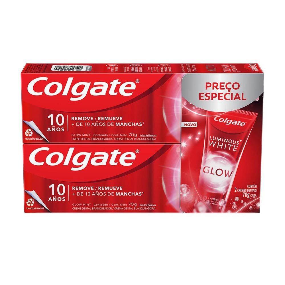 Kit Creme Dental Colgate Luminous White Glow 2 Unidades 70g Cada - 2