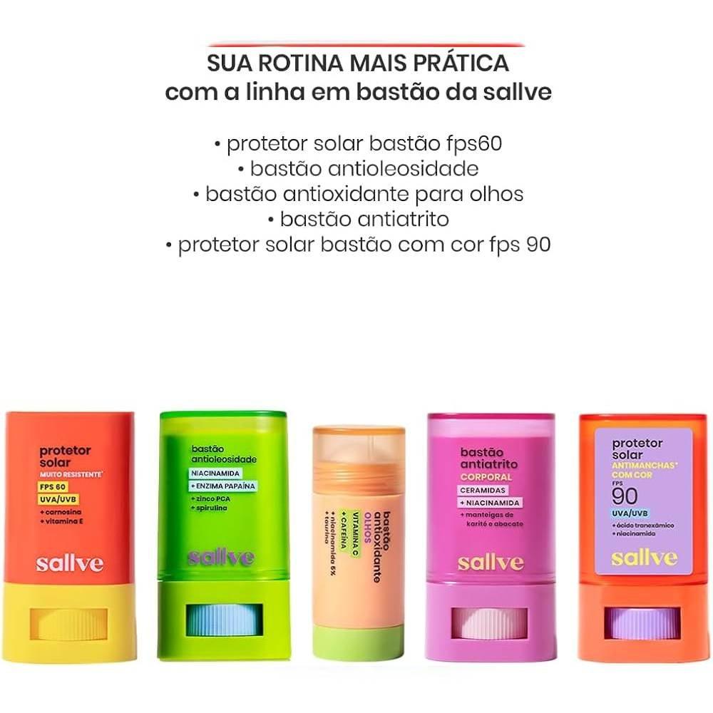 Protetor Solar Facial Stick Sallve Cor 2 Fps 90 15g - 4