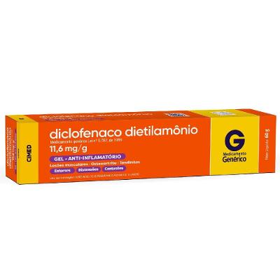 Diclofenaco Dietilamônio 11,6mg/g Gel 60g Cimed Generico