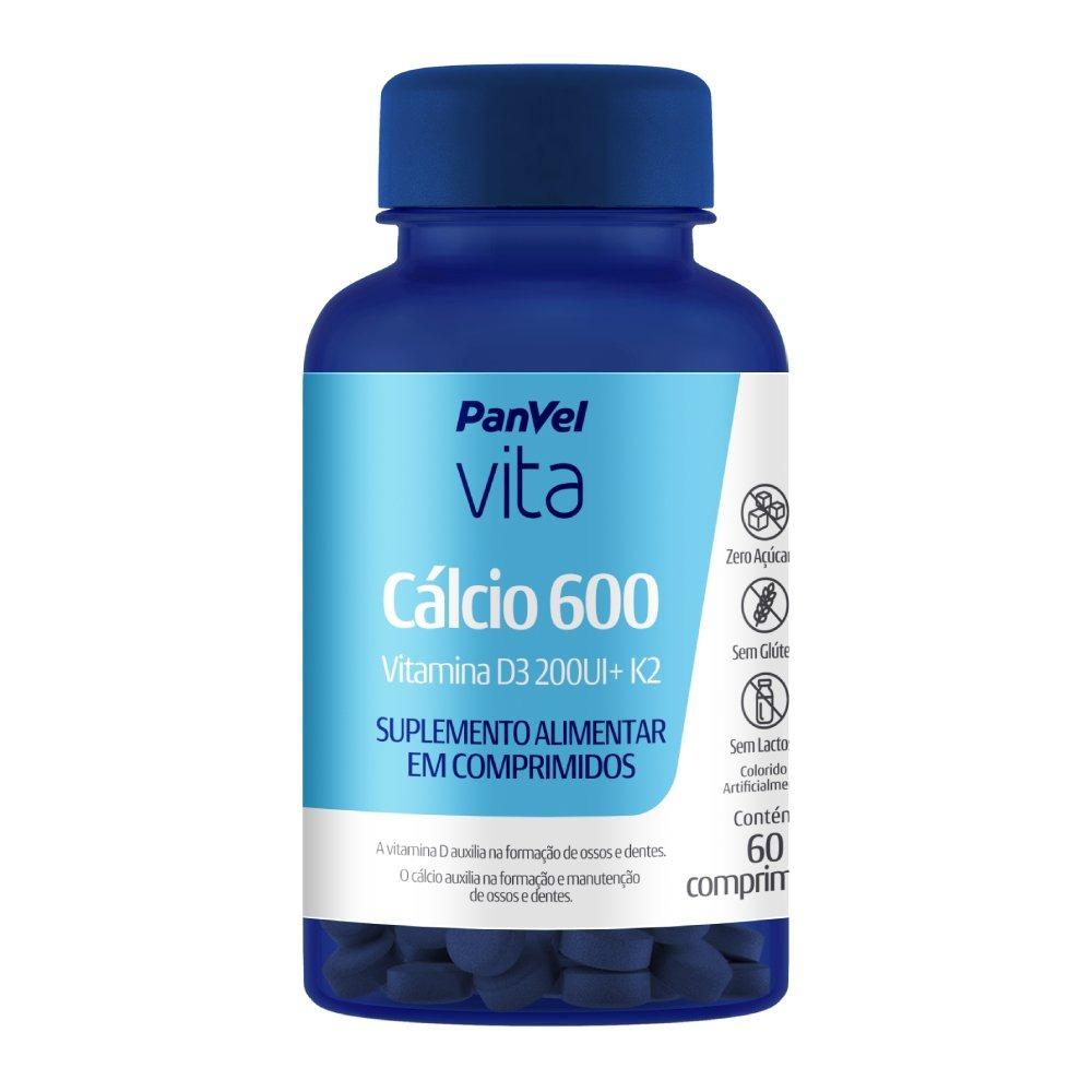 Cálcio 600 Vitamina D3 200ui + K2 Panvel Vita 60 Comprimidos - 1