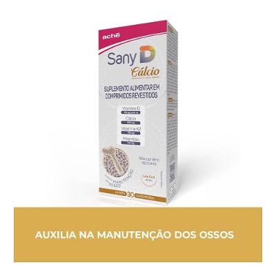 Vitamina D 2.000ui + Cálcio 300mg Sany D 30 Comprimidos