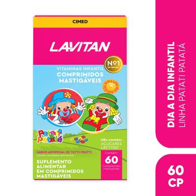 Vitamina Infantil Mastigável Tutti-frutti Lavitan Patati Patatá Com 60 Comprimidos