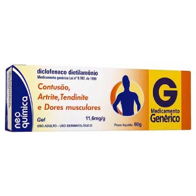 Diclofenaco Dietilamonio 11,6mg/g Gel 60g Neo Química Generico