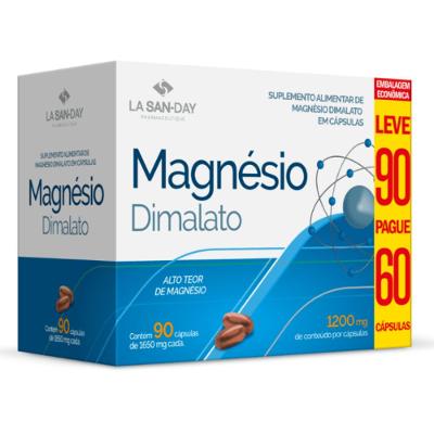 Magnesio Dimalato La San-day Leve 90 Pague 60 Capsulas Softgel