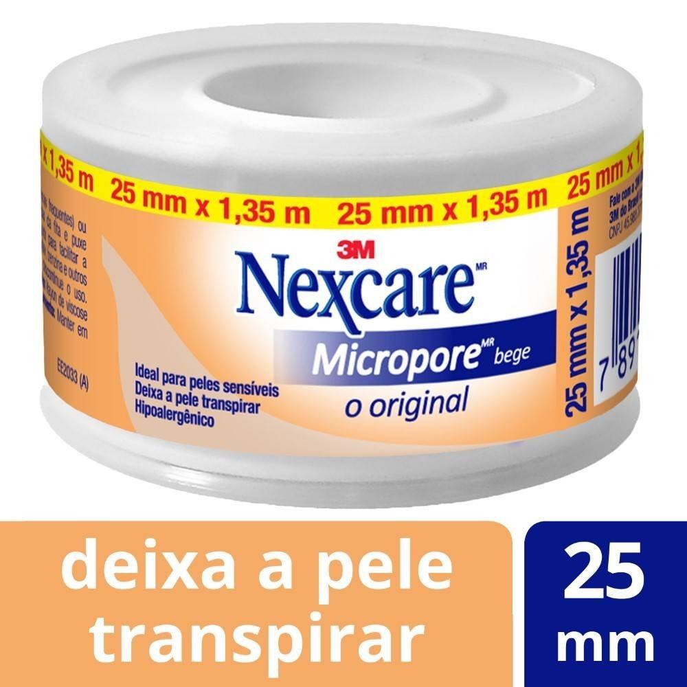 Fita Micropore Bege Nexcare. Rolo De 25mm X 1,35m - 1