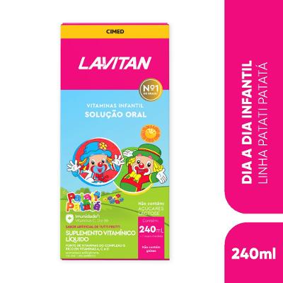 Vitamina Infantil Lavitan Solução Oral Sabor Tutti-frutti Patati Patatá 240ml