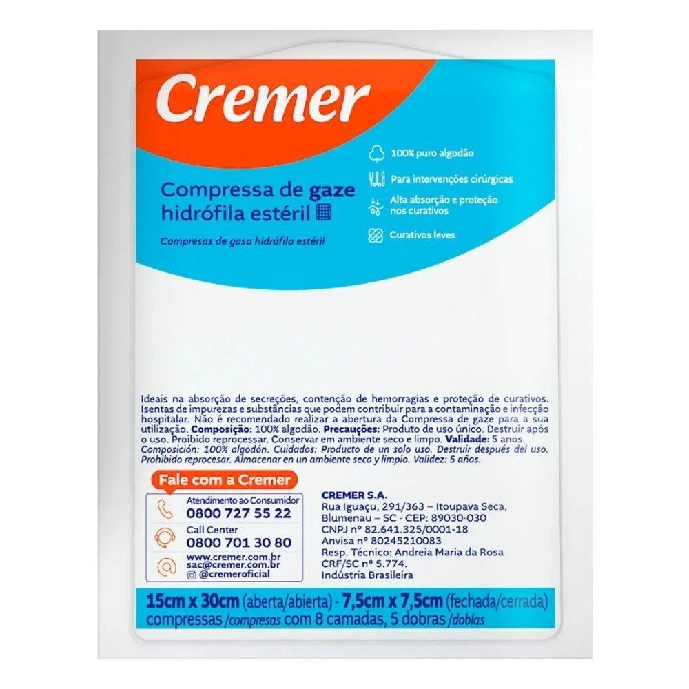 Compressa Gaze Estéril 13 Fios 7,5x7,5 Com 10 Unidades - 2