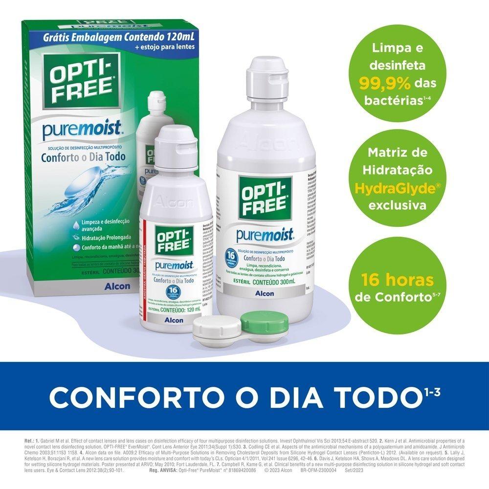 Kit Solução Para Lentes Opti-free Puremoist 300ml Grátis Frasco 120ml - 2