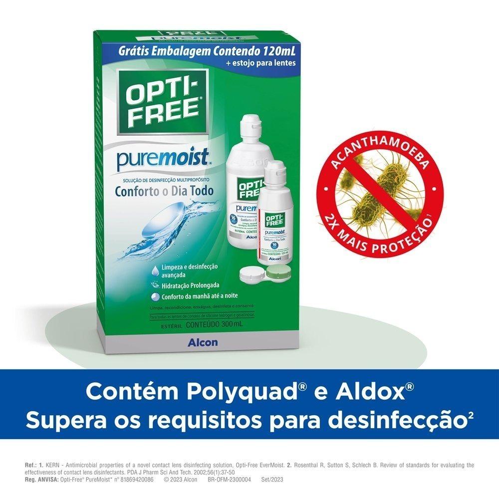 Kit Solução Para Lentes Opti-free Puremoist 300ml Grátis Frasco 120ml - 4