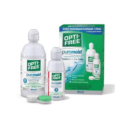 Kit Solução Para Lentes Opti-free Puremoist 300ml Grátis Frasco 120ml