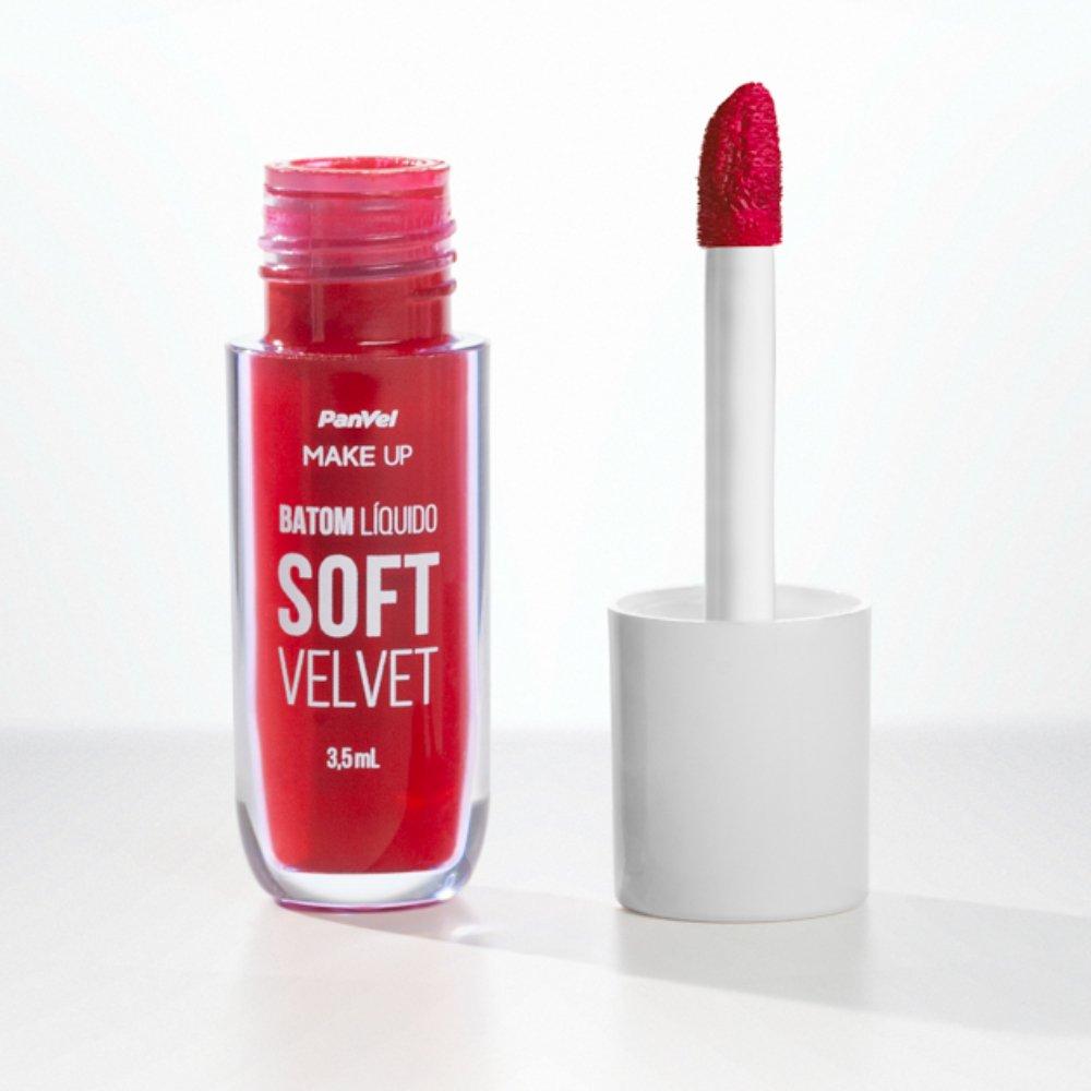 Batom Líquido Soft Velvet Vermelho Perfeito Panvel Make Up 3,5ml - 2