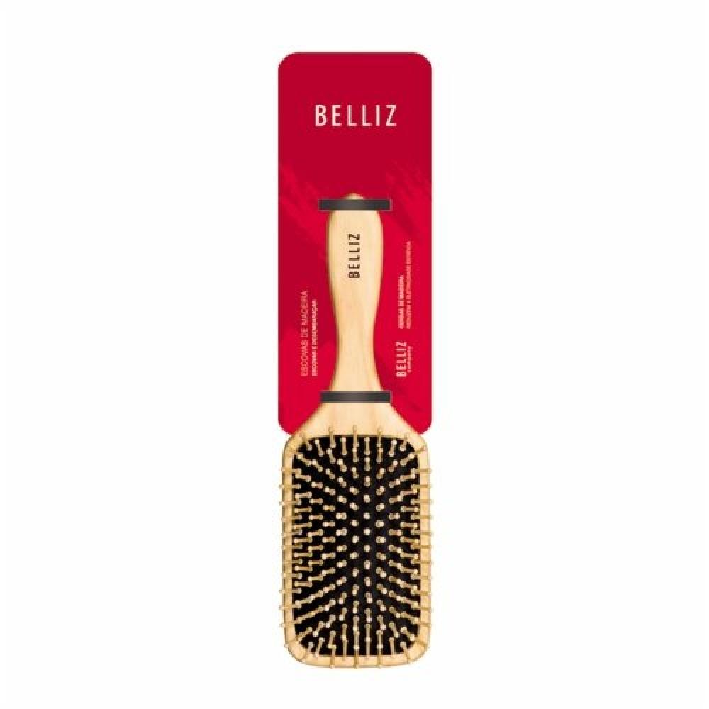Escova De Cabelo Belliz Madeira Racket - 1