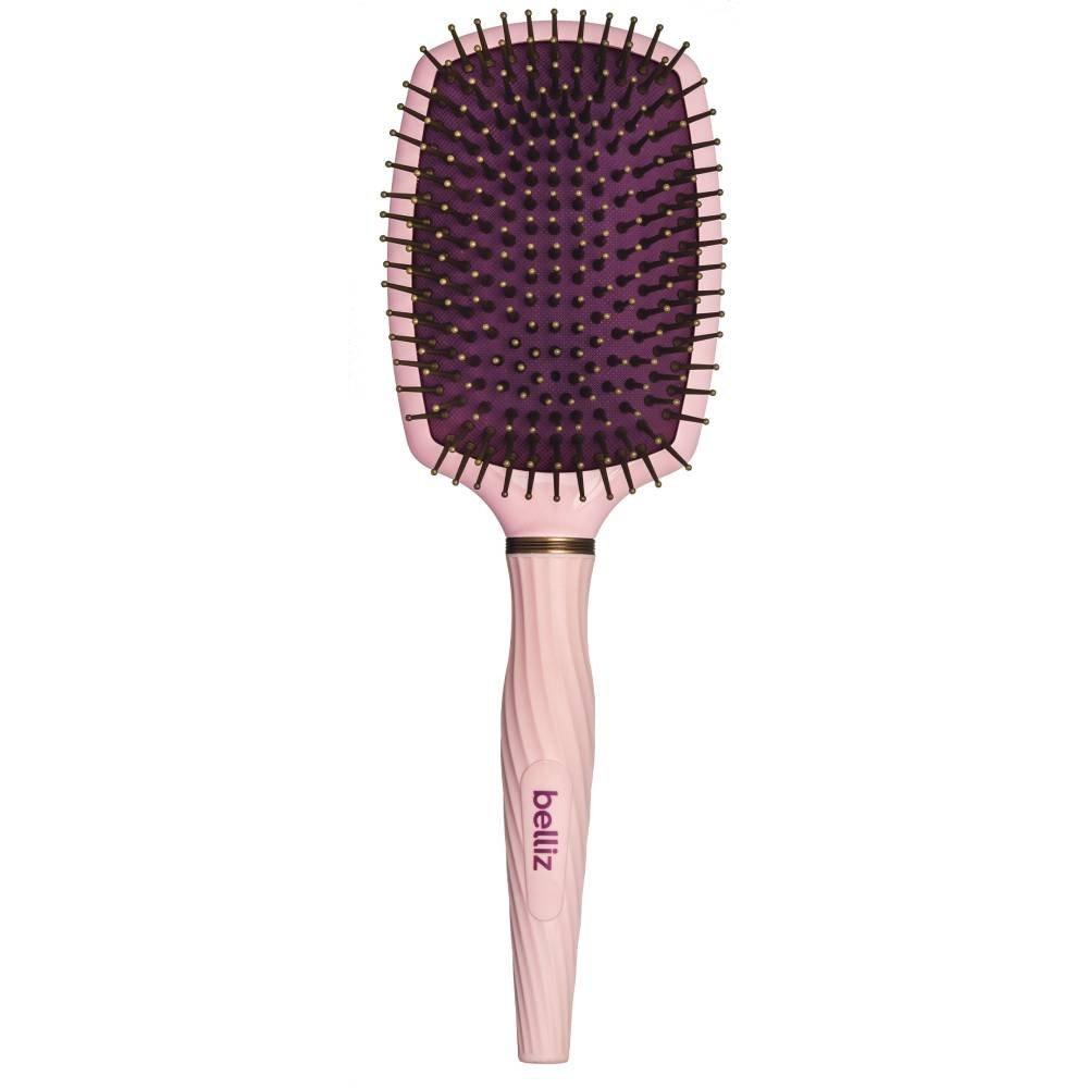 Escova De Cabelo Belliz Raquete Pink Cassis - 1