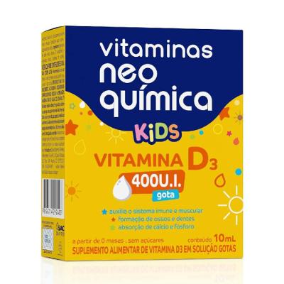 Vitaminas Kids Vitamina D3 Neo Química Gotas 400ui 10ml