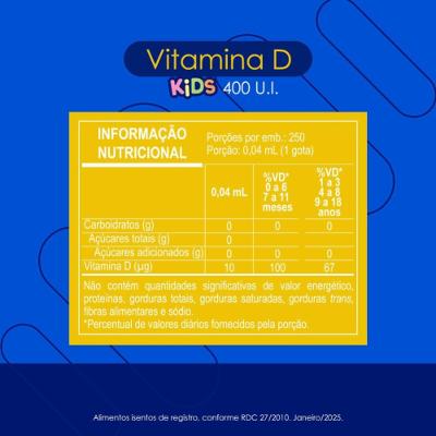 Vitaminas Kids Vitamina D3 Neo Química Gotas 400ui 10ml