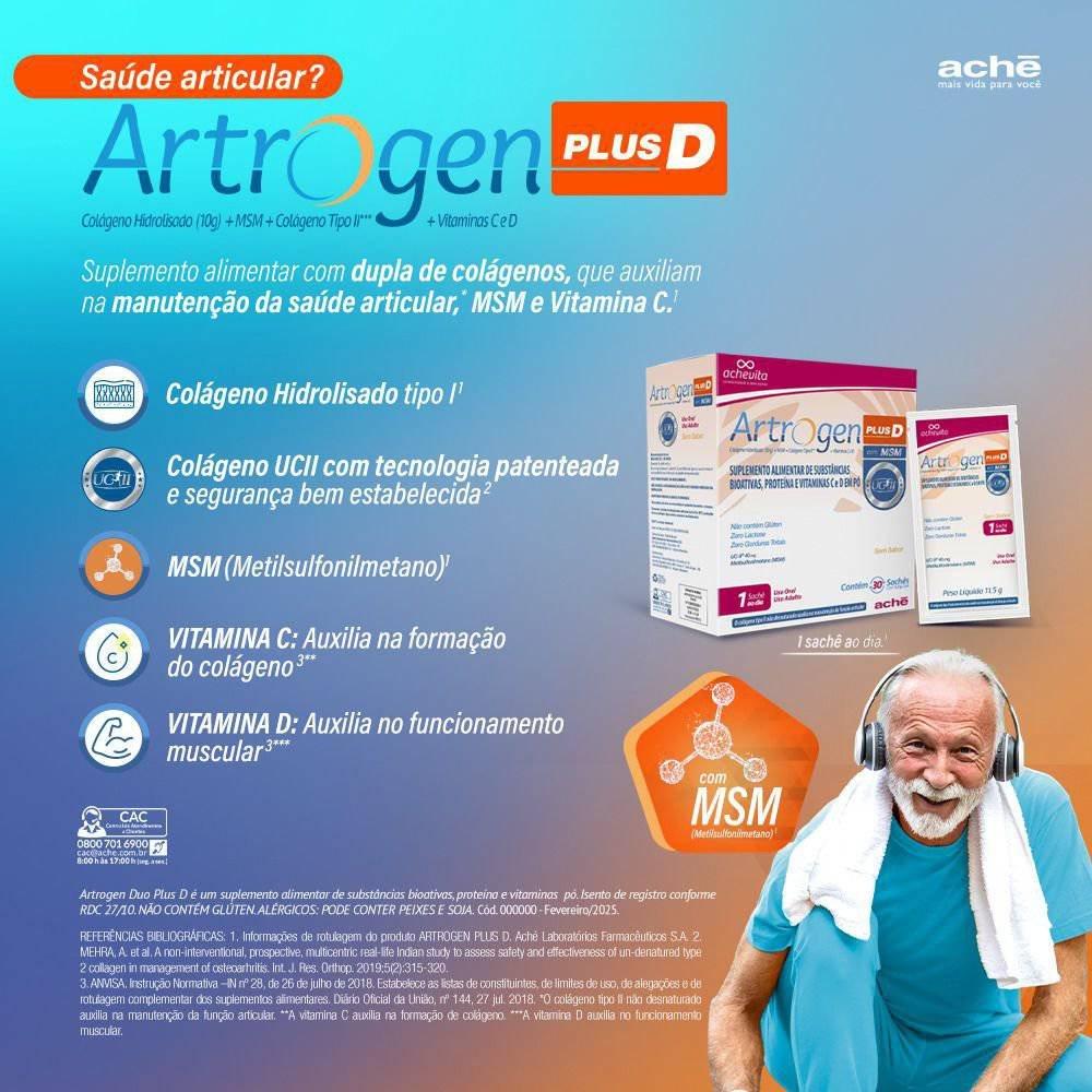 Colageno Tipo Ii Artrogen Plus D Em Pó 30 Saches - 4