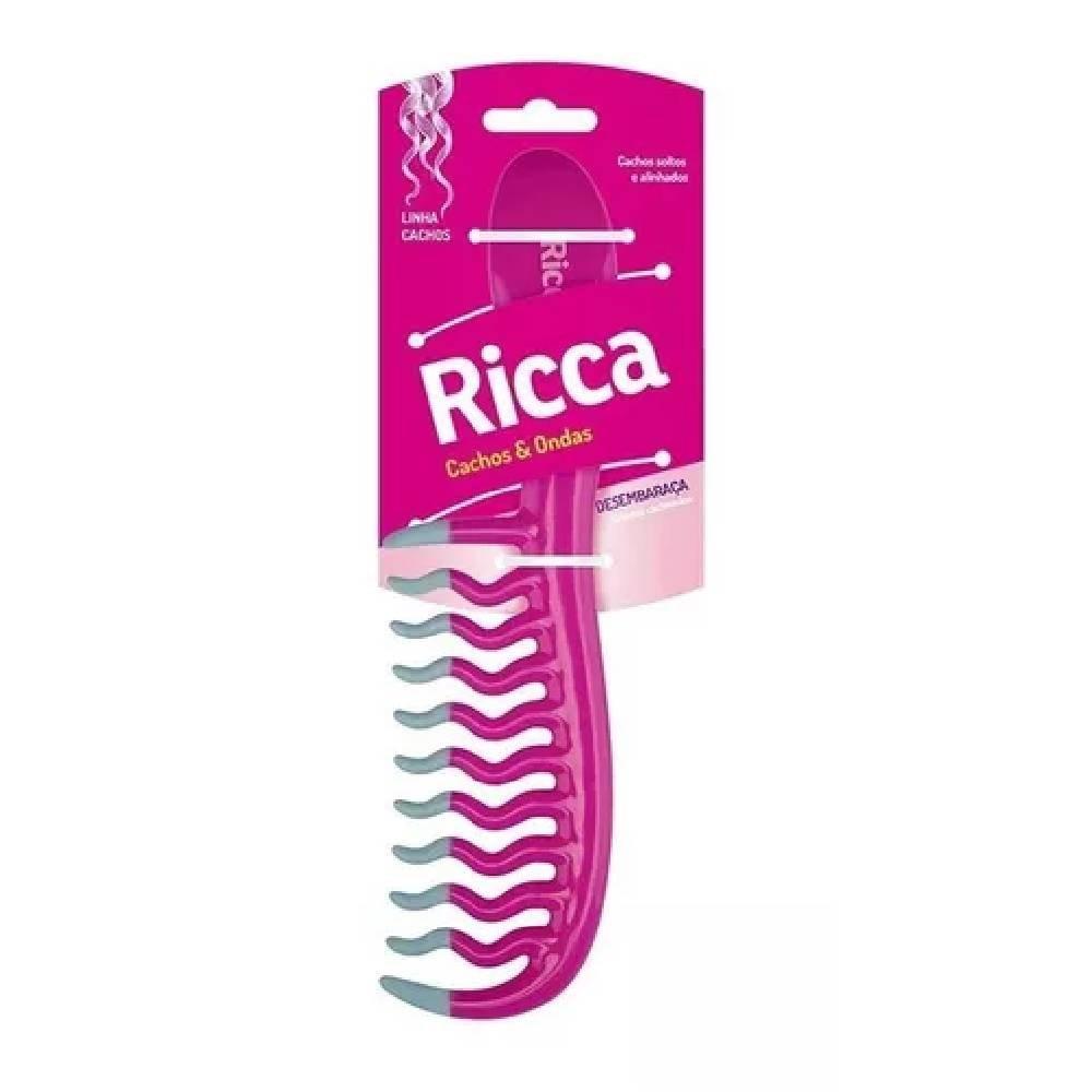 Pente Para Cabelo Ricca Cachos E Ondas Pink - 1