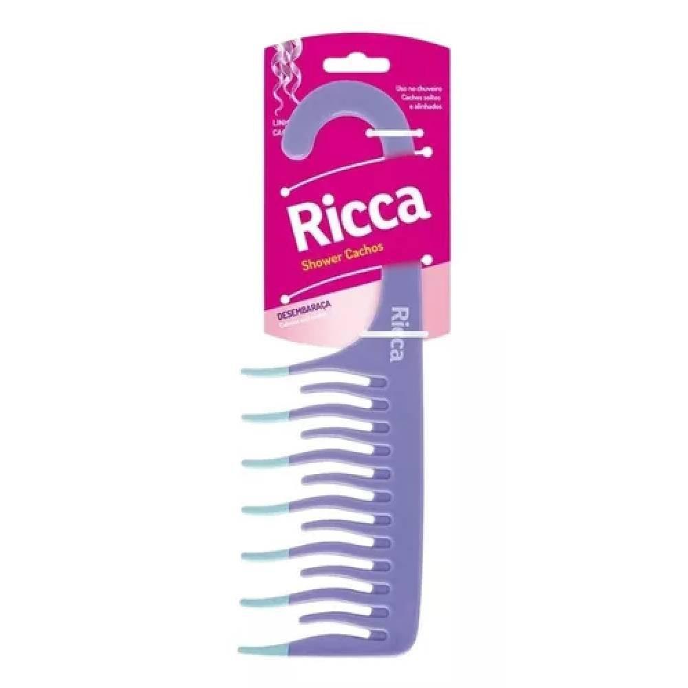 Pente Para Cabelo Ricca Shower Cachos Roxo - 1