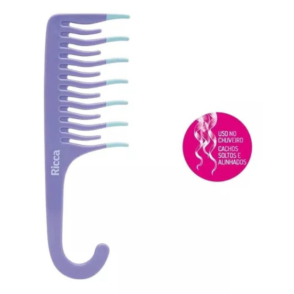 Pente Para Cabelo Ricca Shower Cachos Roxo - 2