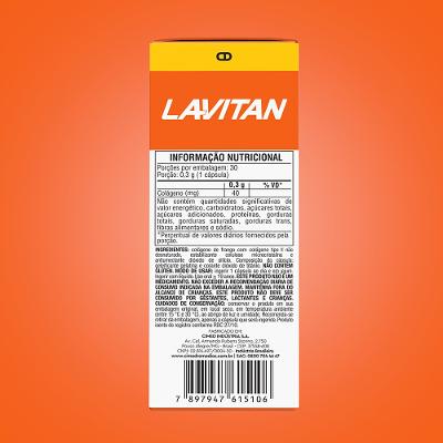 Suplemento Alimentar Lavitan Colágeno Tipo Ii Com 30 Cápsulas