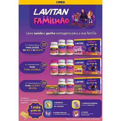 Kit Lavitan Familhão Az Original + Az Mulher + Melatonina Sabor Maracujá 150 Comprimidos