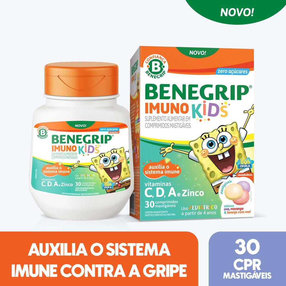 Suplemento Alimentar Benegrip Imuno Kids Sabor Frutas Com Mel 30 Comprimidos Mastigáveis - 2