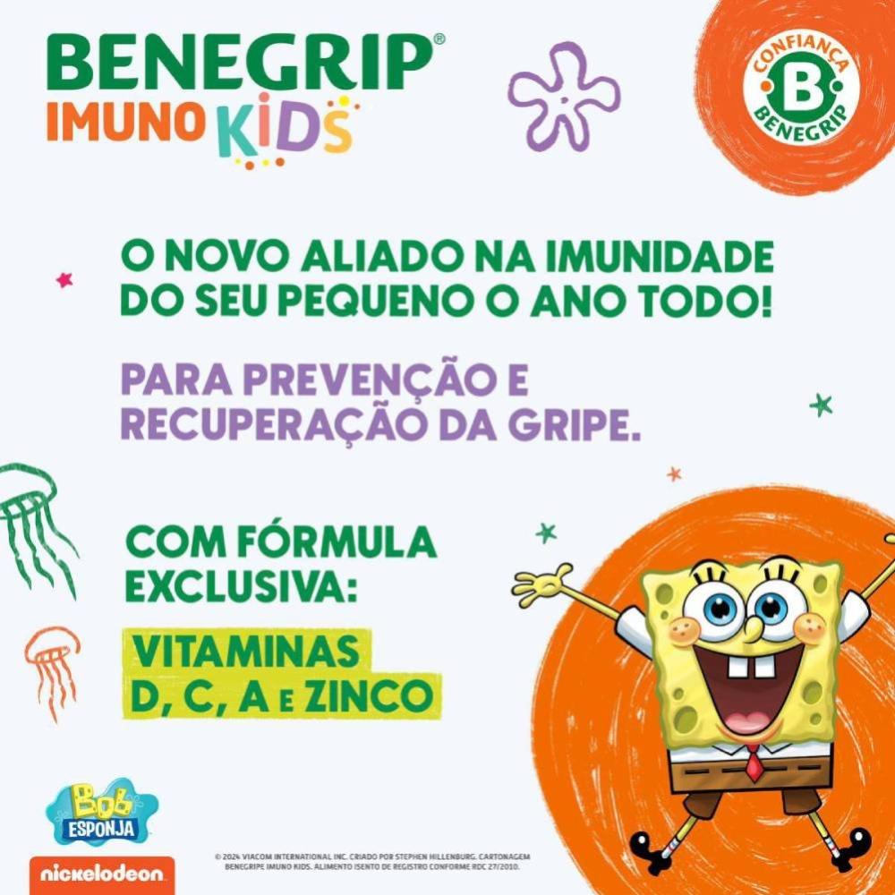 Suplemento Alimentar Benegrip Imuno Kids Sabor Frutas Com Mel 30 Comprimidos Mastigáveis - 3
