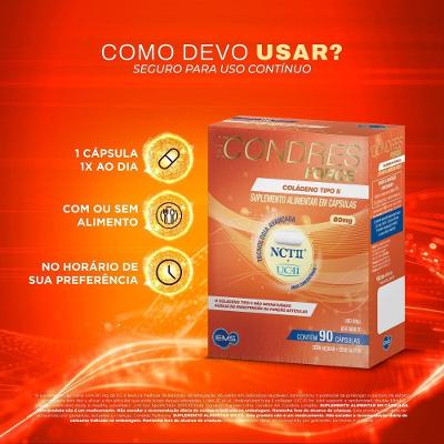 Colágeno Condres Force Colágeno Uc-ii + Nct-ii 90 Cápsulas
